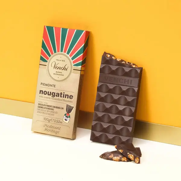 Extra horká čokoláda s karamelizovanými lieskovcami - Nougatine, 100 g