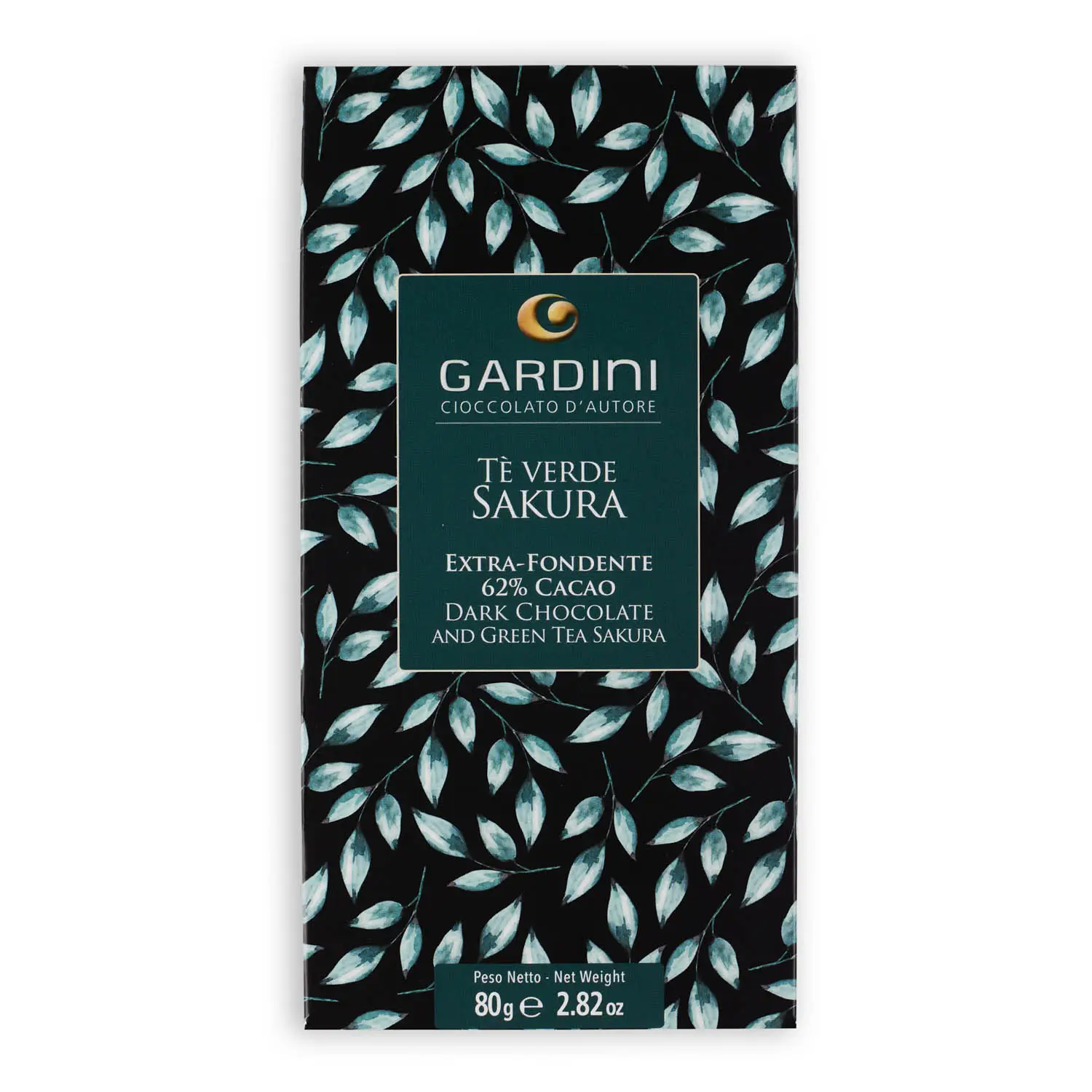 Extra horká 62 % čokoláda so zeleným čajom Sakura, 80 g