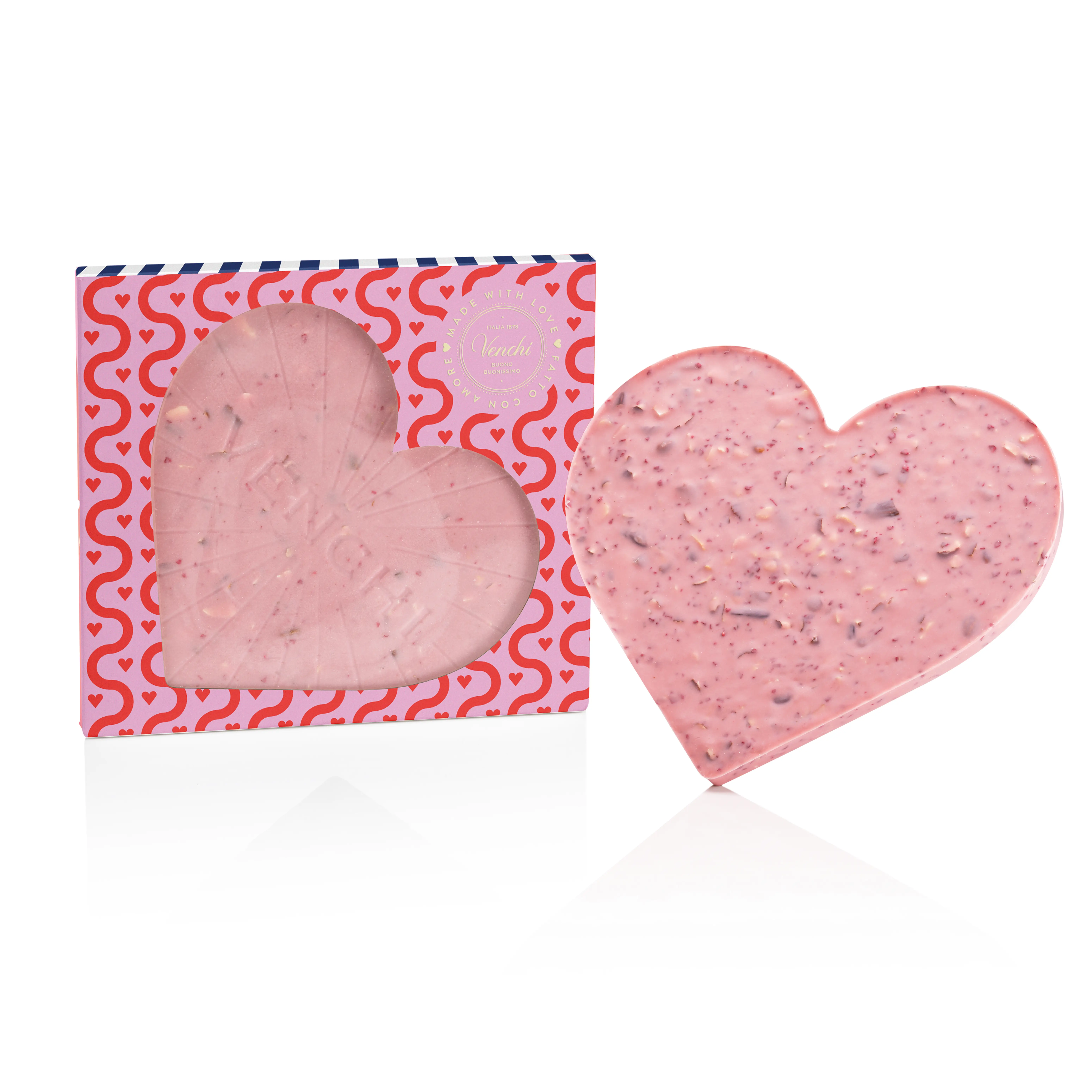 Biela čokol&aacute;da s ružami, mandľami a malinami, 200 g